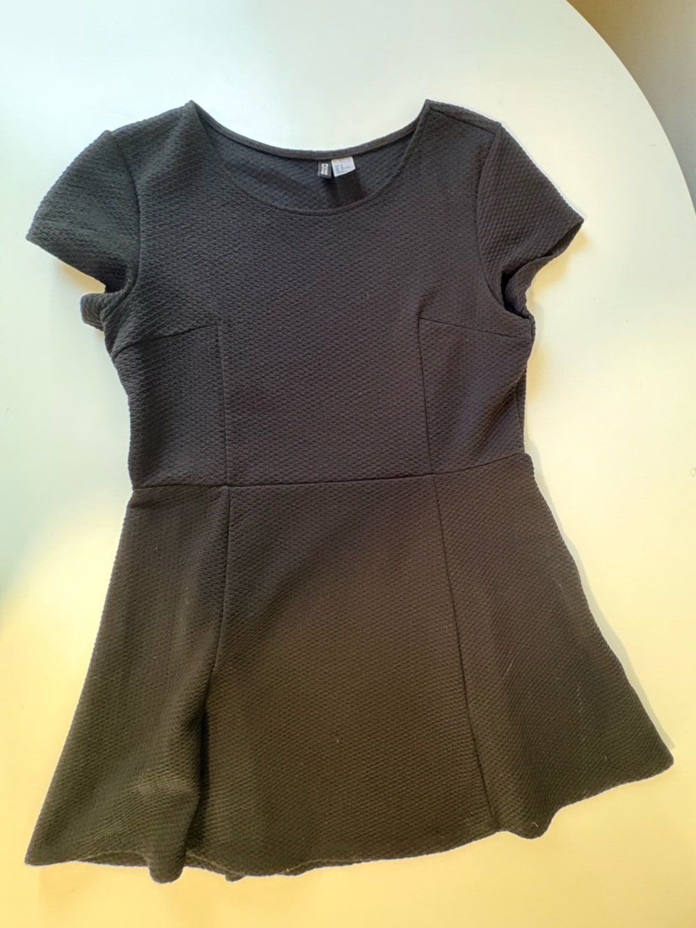 H&M Black Textured Kids A Line Dres